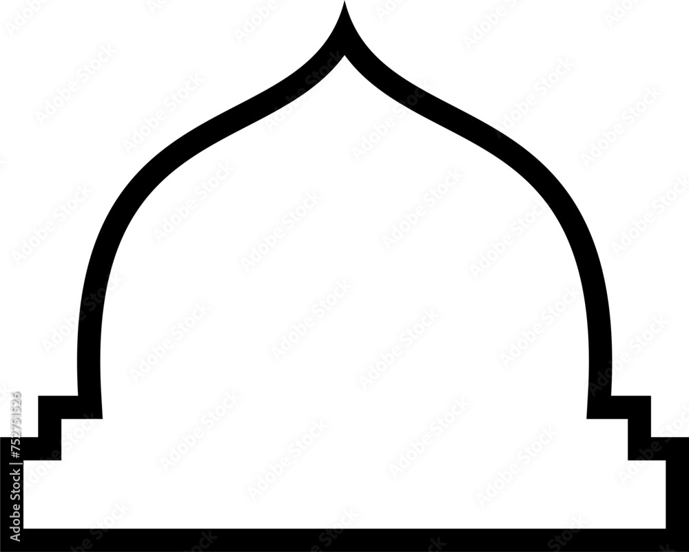 Islamic Dome Design Bold Line Outline Linear Black Stroke silhouettes Design pictogram symbol visual illustration Islamic Dome Design Bold Line Outline Linear Black Stroke silhouettes Design pictogram symbol visual illustration