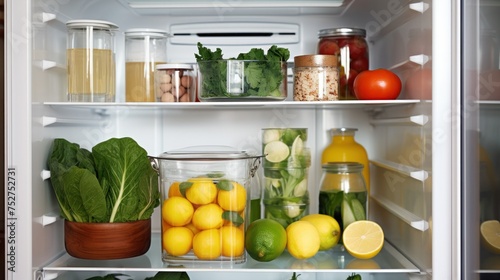 Wallpaper Mural Refrigerator full of healthy food. Torontodigital.ca