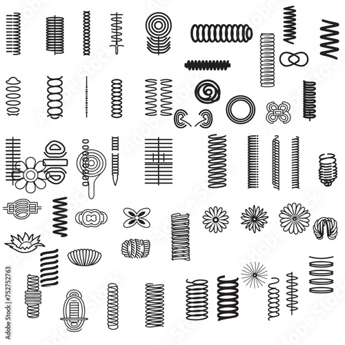  Metal Spring shapes isolated symbols vector    © Shineoxstock