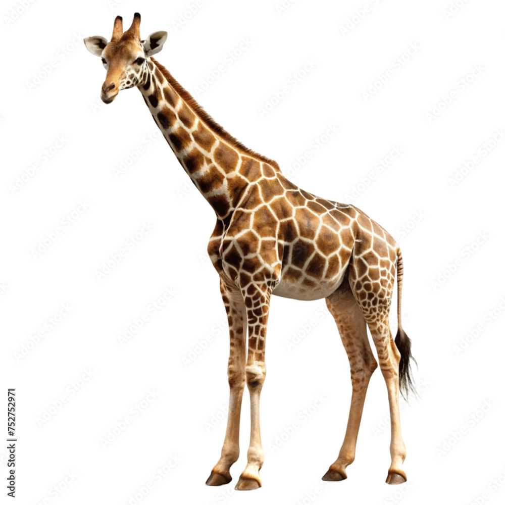 Giraffe Isolated on Transparent background.
