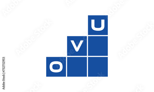 OVU initial letter financial logo design vector template. economics, growth, meter, range,  profit, loan, graph, finance, benefits, economic, increase, arrow up, grade, grew up, topper, company, scale photo