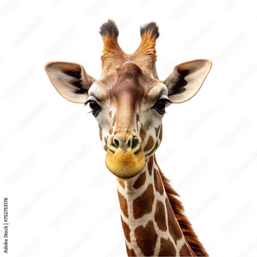 Giraffe Isolated on Transparent background.