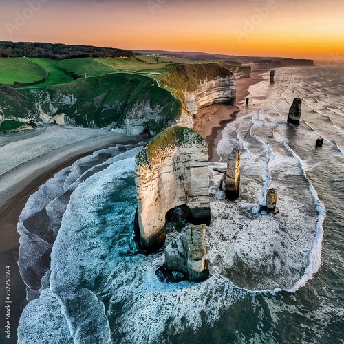 Old Harry Rocks on the Isle of Purbeck in Dorset, southern England photo