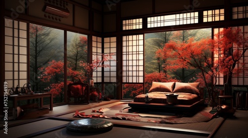 Oriental japanese room photo