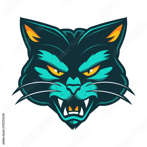 Angry Cat Mascot Vector Logo © Creativeblox