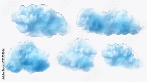 Dreamy Skies: Blue Clouds Isolated on a Transparent Background photo