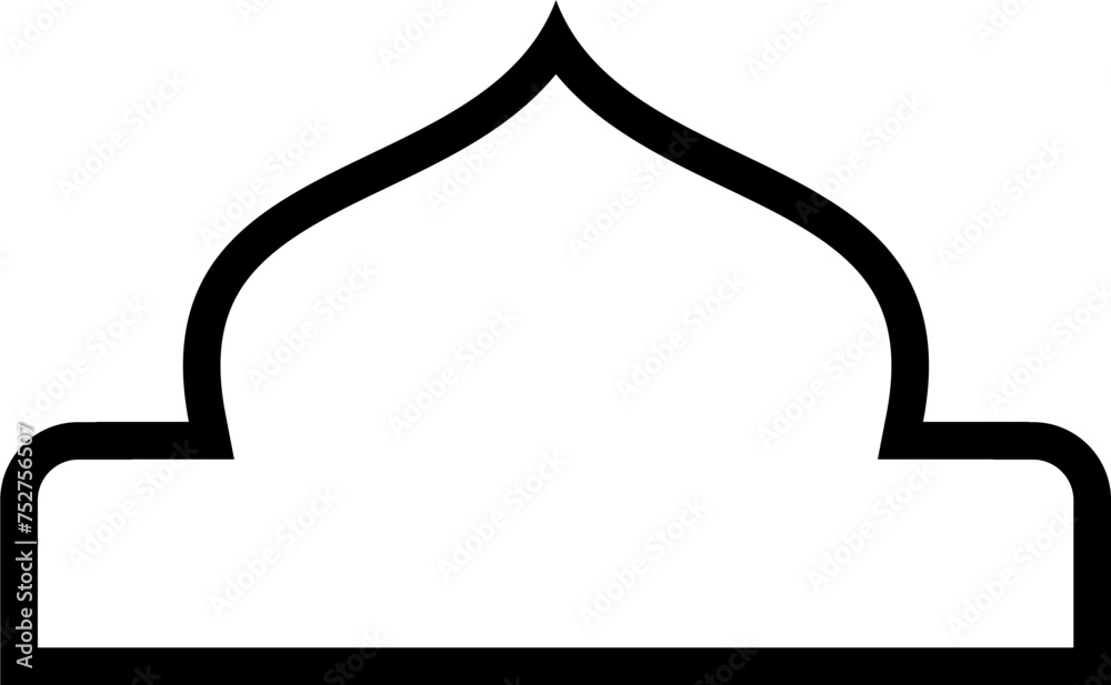 Islamic Dome Design Bold Line Outline Linear Black Stroke silhouettes Design pictogram symbol visual illustration Islamic Dome Design Bold Line Outline Linear Black Stroke silhouettes Design pictogram symbol visual illustration
