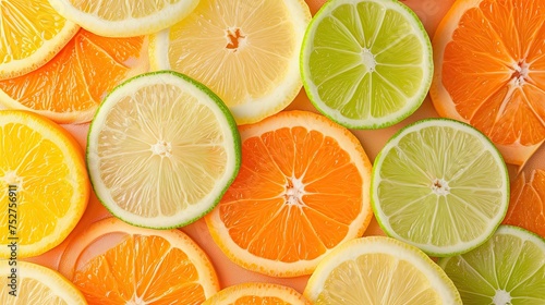 Citrus fruit slices. Tangerines, orange, allergy, lemon, tangerine, grapefruit, lemonade, vitamin C, juice, sour, aroma, tropics. Generated by AI © Кирилл Макаров