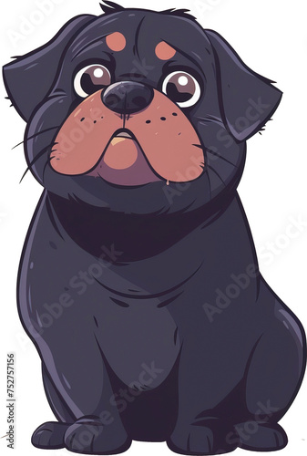 Cartoon style dog isolated on transparent background. PNG