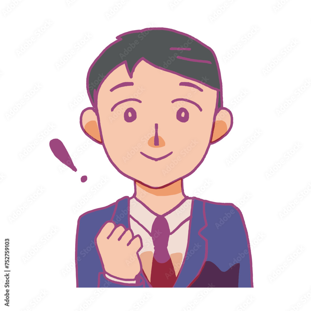 ガッツポーズをする男性のイラスト ガッツポーズをする男性のイラスト