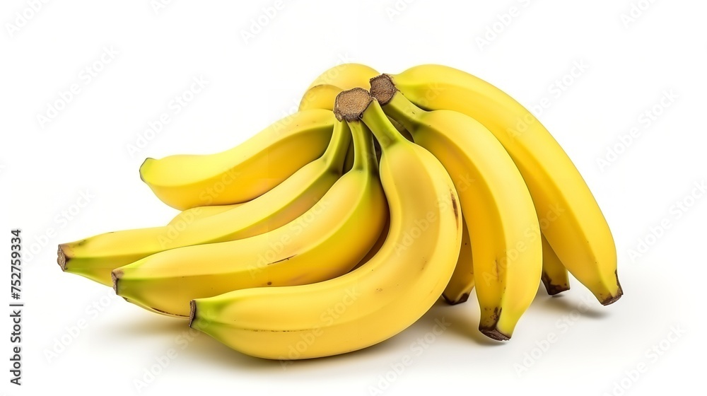 Tropical Sweetness: Bunch of Bananas Isolated on White Background