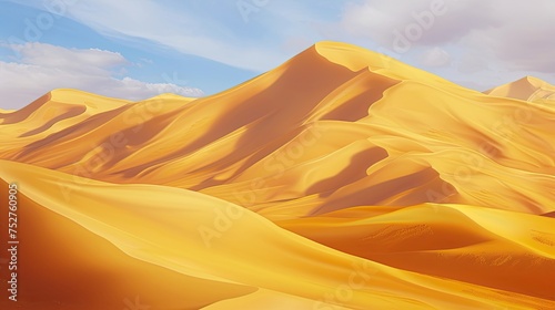 Desert sandy landscape. Camel, oasis, heat, mirage, thirst, cactus, caravan, Bedouin, water, dune, sun, drought, tumbleweed. Generated by AI