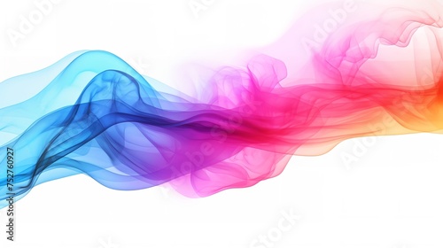 Chromatic Elegance: Color Smoke Isolated on White Background photo