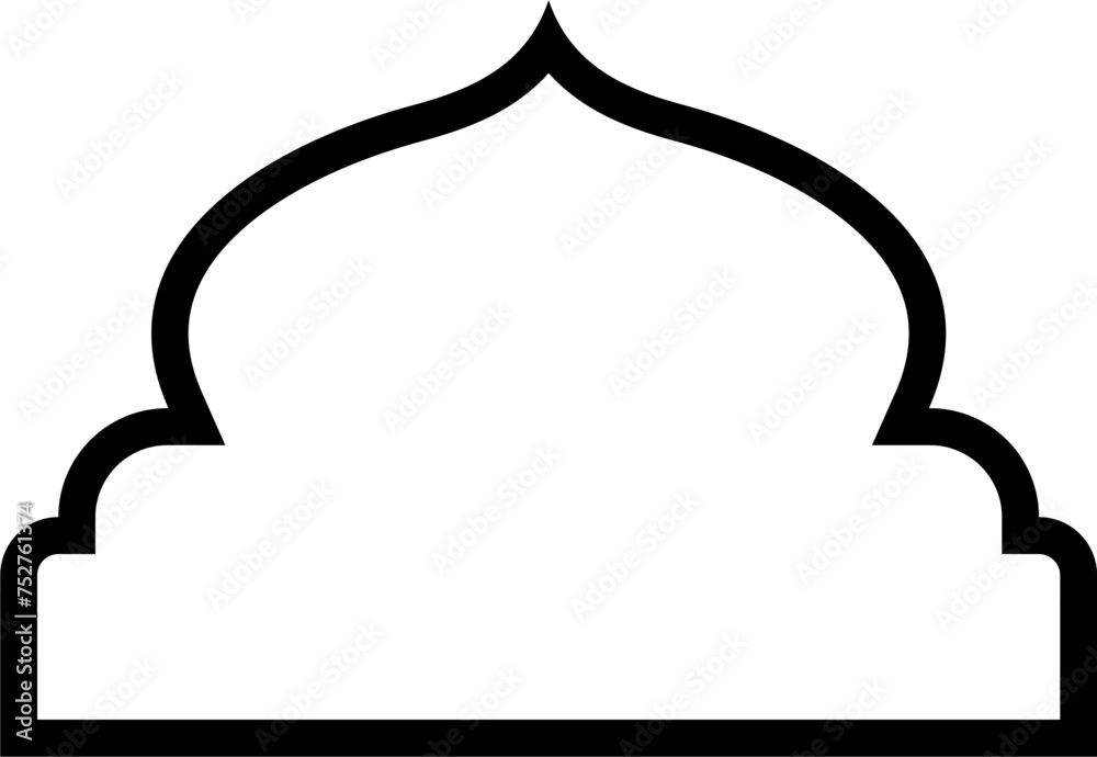 Islamic Dome Design Bold Line Outline Linear Black Stroke silhouettes Design pictogram symbol visual illustration Islamic Dome Design Bold Line Outline Linear Black Stroke silhouettes Design pictogram symbol visual illustration
