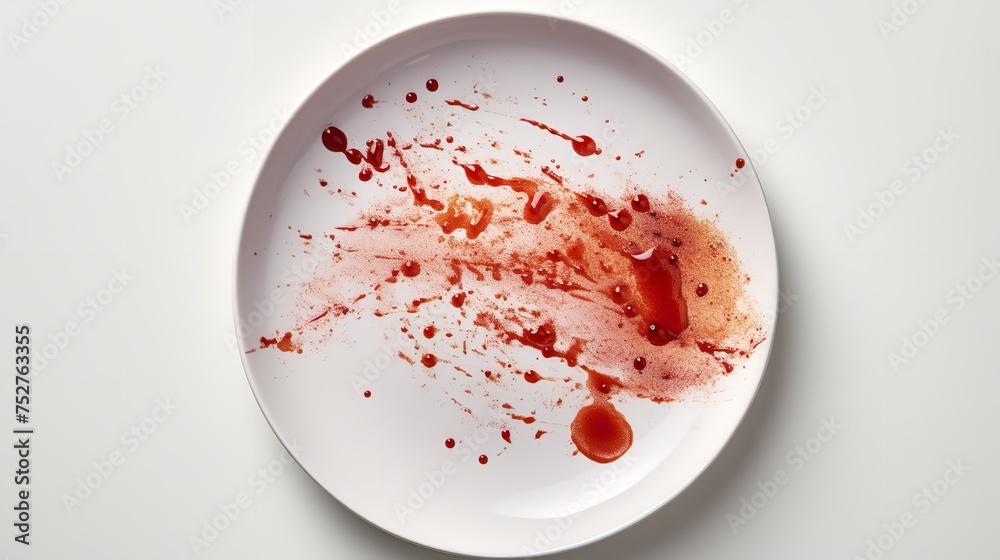 After Dinner Scene: Dirty Plate Isolated, Empty Bowl After Dinner Scene: Dirty Plate Isolated, Empty Bowl