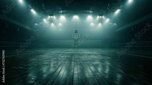 Glowing Basketball Court A Neon-Lit Arena for the Ultimate Game Generative AI