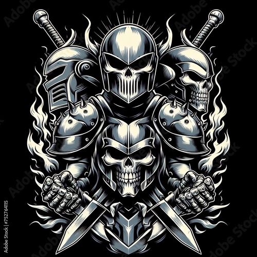 Wallpaper Mural Helmet skul head vector illustration design on dark background,T Shirt Design template Torontodigital.ca