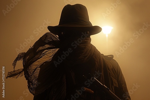 Ghostly Gunman A Scary Sniper in the Shadows Generative AI © Bipul Kumar