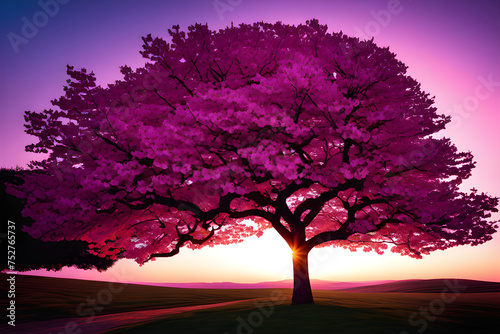 a light pink tree Generative ai