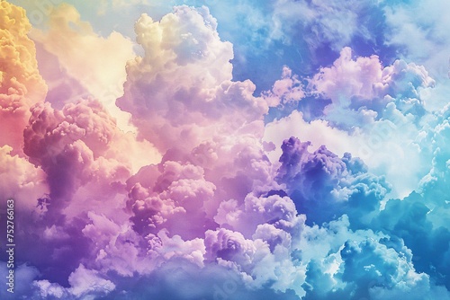 Purple Clouds in a Rainbow Sky A Colorful and Vibrant Image for Your Monthly Calendar Generative AI