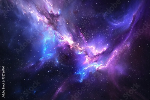 Purple Nebula A Celestial Splash of Color Generative AI