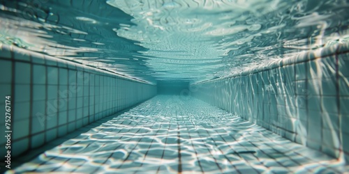 fotografía bajo el agua de una piscina olímpica, sumergido bajo el agua de la piscina  photo
