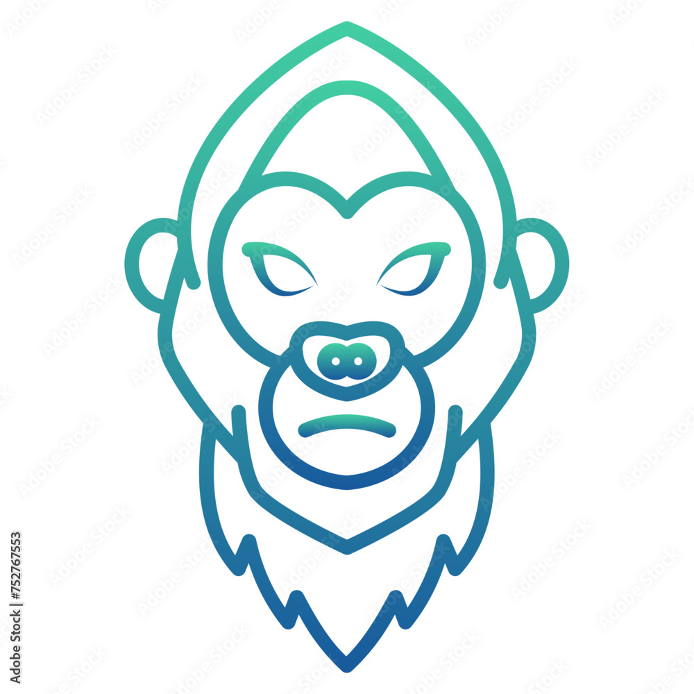 Obraz premium Gorilla Gradient Linear Style