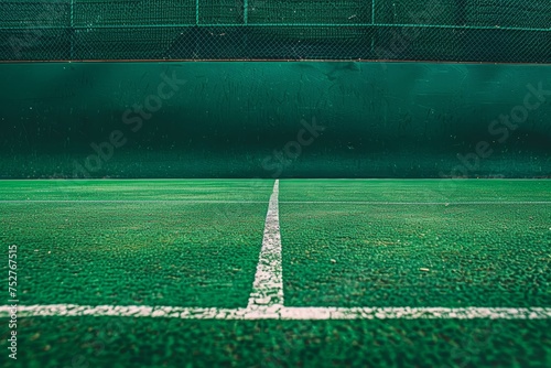 Close-up pista de tenis de hierba, césped recién cortado en una cancha de tenis antes de un torneo 