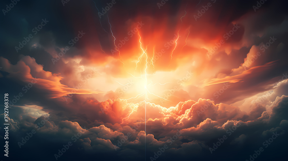 Lightning in the clouds flashing bright sparks in dense clouds Lightning in the clouds flashing bright sparks in dense clouds