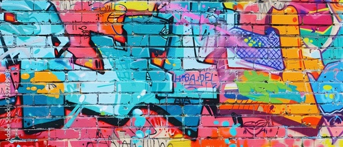 Colorful Graffiti Wall Art A Blend of Street Art and Monthly Events Generative AI