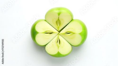 Crisp Elegance: Isolated Green Apple on White Background photo