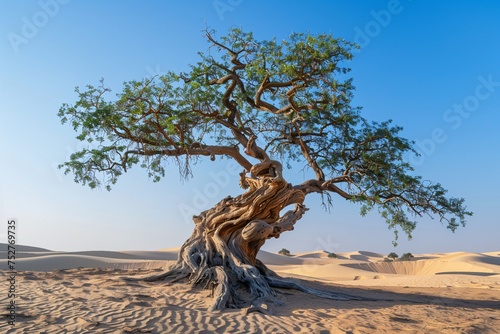 Bare Tree in the Desert A Surprisingly Cool Tree in the Middle of the Sahara Generative AI © Riya