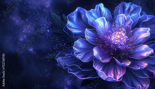 Glowing Flower in Space A Celestial Beauty for the Month of April Generative AI