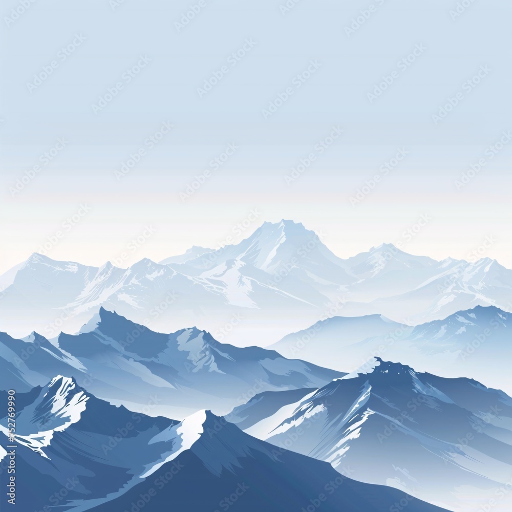 Snowy Mountain Peaks in the Sky Generative AI Snowy Mountain Peaks in the Sky Generative AI