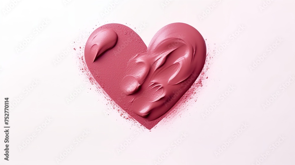 Passionate Stain: Lipstick Smudge in Heart Shape Texture