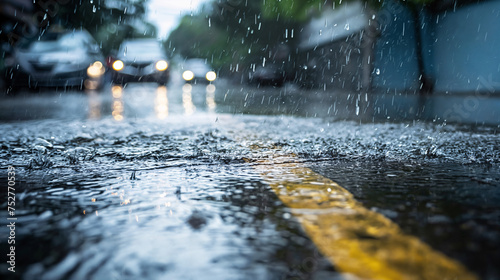 Extreme heavy rain on the road © Chris