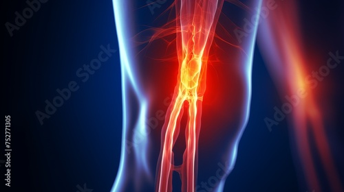 X-ray shot of a thigh tendon injury photo
