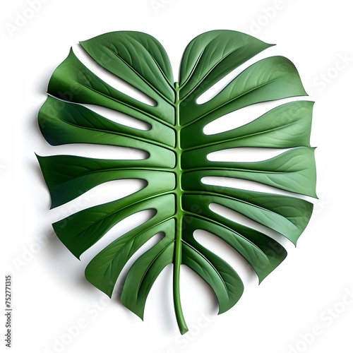 Folhas de monstera de palmeira do paraíso tropical isoladas em branco 