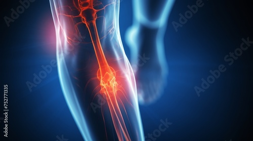 X-ray shot of a thigh tendon injury