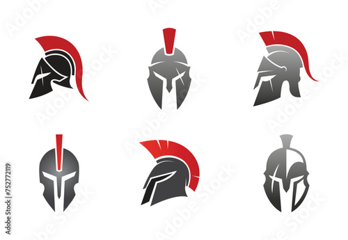 Creative Spartan Helmet Collection Logo Symbol Vector design Illustration