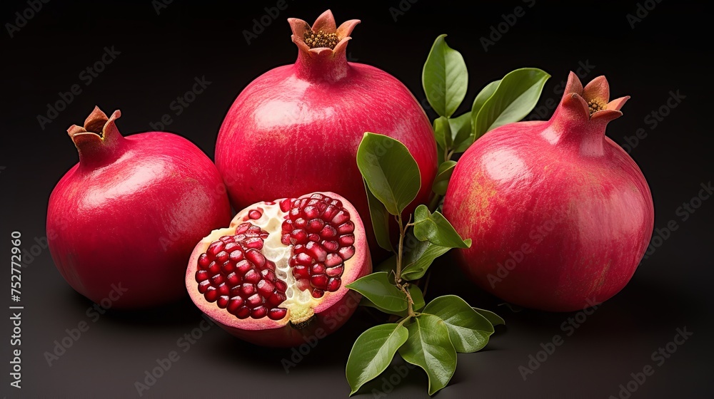 Juicy Bounty: Pomegranate Collection Isolated on White Background