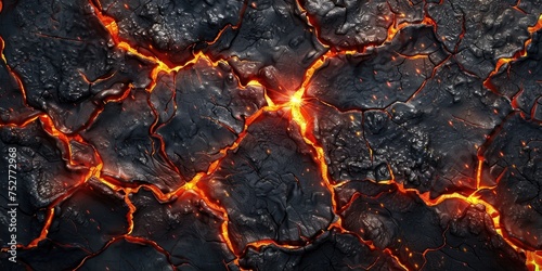 Texture of lava, fire, background of rock, volcano, magma. Generative Ai