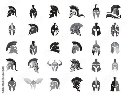 Creative Spartan Helmet Collection Logo Symbol Vector design Illustration