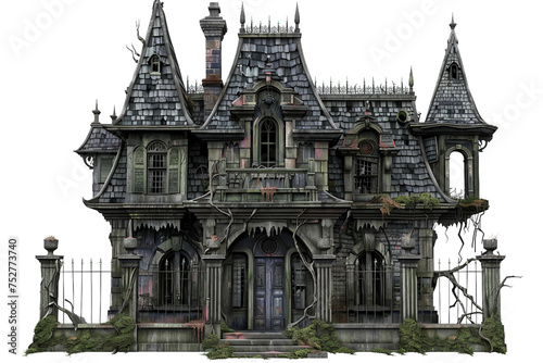 Haunted House On Transparent Background.