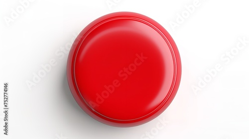 Interactive Simplicity: Red Button Isolated on White (3D Rendering) photo