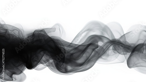 Ethereal Emissions: Set of Black Smoke on a White Background (8K Ultra photo