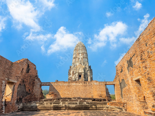 Wat ratchaburana or old temple in ayutthaya province, Beautiful Temple in Thailand photo