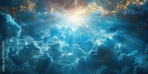 God's light in heaven, signifying the divine presence. Generative Ai
