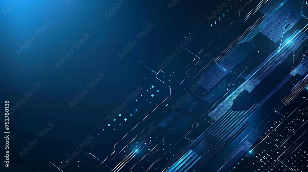 Fototapeta premium Present day proficient blue vector unique innovation business background with lines and geometric shapes