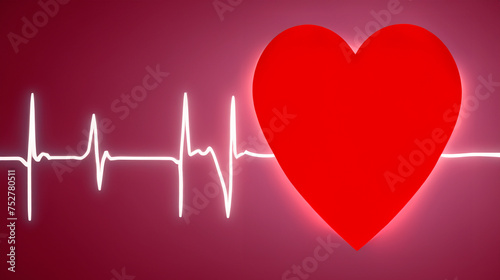 Heart with heartbeat rhythm